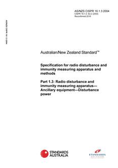 AS/NZS CISPR 16.1.3:2004 (2ND EDITION) AS/NZS CISPR 16.1.3:2004 (2ND EDITION)