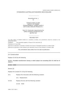 AS/NZS 61558.2.6:2001 AMDT 1