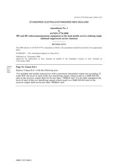 AS/NZS 4770:2000 AMDT 1 AS/NZS 4770:2000 AMDT 1