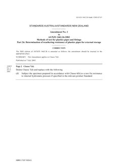 AS/NZS 1462.26:2003 AMDT 1 AS/NZS 1462.26:2003 AMDT 1