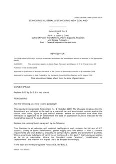AS/NZS 61558.1:2008 AMDT 1 AS/NZS 61558.1:2008 AMDT 1