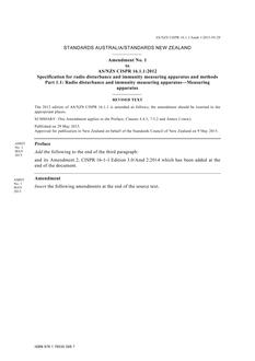 AS/NZS CISPR 16.1.1:2012 Amd 1:2015 AS/NZS CISPR 16.1.1:2012 Amd 1:2015