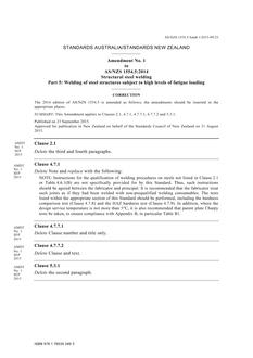AS/NZS 1554.5:2014 Amd 1:2015 AS/NZS 1554.5:2014 Amd 1:2015