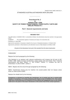 AS/NZS 61558.1:2000 AMDT 2