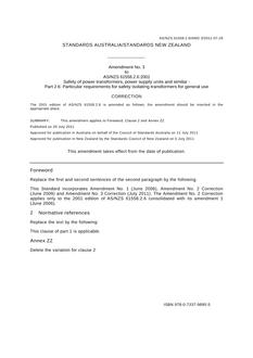 AS/NZS 61558.2.6:2001 AMDT 3