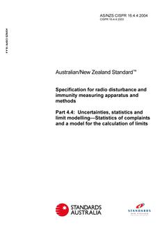 AS/NZS CISPR 16.4.4:2004 AS/NZS CISPR 16.4.4:2004