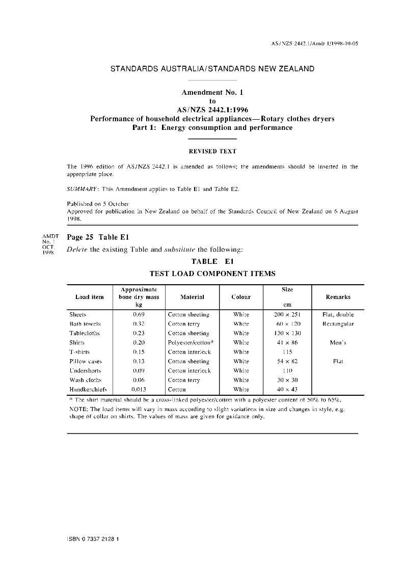 AS/NZS 2442.1:1996 AMDT 1 AS/NZS 2442.1:1996 AMDT 1