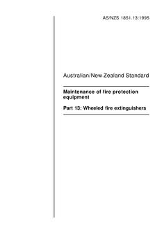 AS/NZS 1851.13:1995 AS/NZS 1851.13:1995