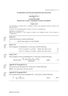 AS/NZS 4234:2008 AMDT 2 AS/NZS 4234:2008 AMDT 2