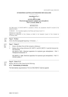 AS/NZS 60079.5:2000 AMDT 1
