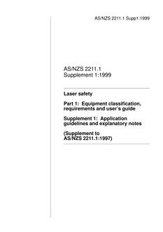 AS/NZS 2211.1 SUPP 1-1999 AS/NZS 2211.1 SUPP 1-1999