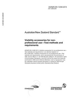 AS/NZS EN 13356:2015 AS/NZS EN 13356:2015