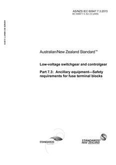 AS/NZS IEC 60947.7.3:2015 AS/NZS IEC 60947.7.3:2015
