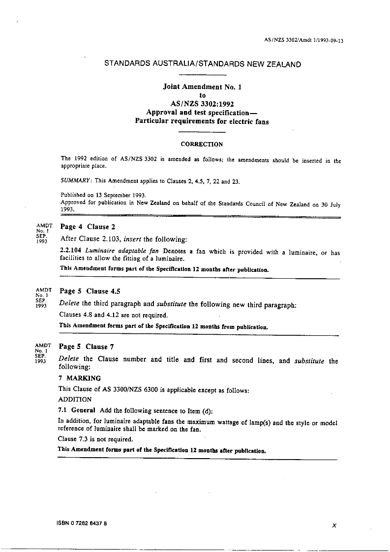 AS/NZS 3302:1992 AMDT 1 AS/NZS 3302:1992 AMDT 1