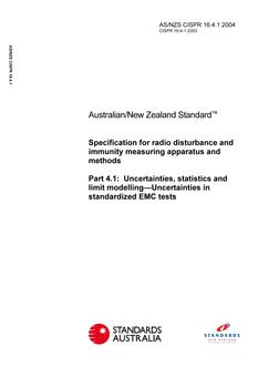 AS/NZS CISPR 16.4.1:2004 AS/NZS CISPR 16.4.1:2004