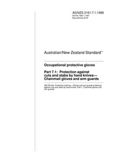 AS/NZS 2161.7.1:1998 AS/NZS 2161.7.1:1998