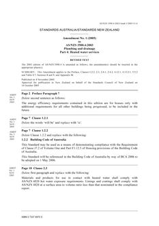 AS/NZS 3500.4:2003 AMDT 1 AS/NZS 3500.4:2003 AMDT 1