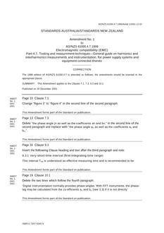 AS/NZS 61000.4.7:1999 AMDT 1