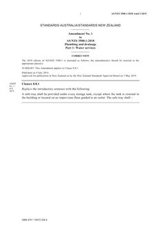 AS/NZS 3500.1:2018 Amd 1:2019 AS/NZS 3500.1:2018 Amd 1:2019