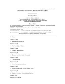 AS/NZS 60335.2.75:2013 AMD 1:2014