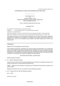 AS/NZS 61558.1:2018 Amd 2:2020 AS/NZS 61558.1:2018 Amd 2:2020