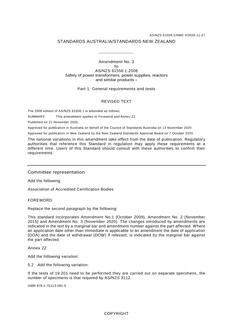 AS/NZS 61558.1:2008 Amd 3:2020 AS/NZS 61558.1:2008 Amd 3:2020