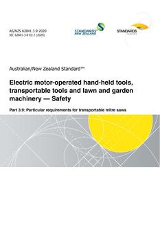 AS/NZS 62841.3.9:2020 AS/NZS 62841.3.9:2020