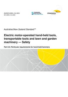 AS/NZS 62841.2.6:2021 AS/NZS 62841.2.6:2021