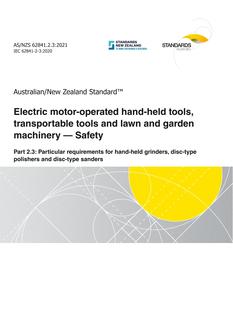 AS/NZS 62841.2.3:2021 AS/NZS 62841.2.3:2021