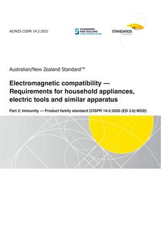 AS/NZS CISPR 14.2:2021 AS/NZS CISPR 14.2:2021