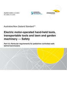 AS/NZS 62841.4.3:2021 AS/NZS 62841.4.3:2021