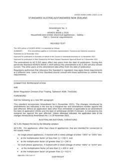 AS/NZS 60335.1:2020 Amd 1:2021
