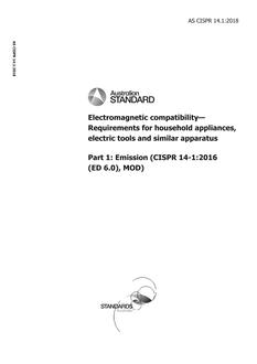 AS CISPR 14.1:2018 AS CISPR 14.1:2018