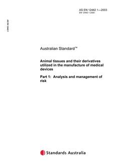 AS EN 12442.1-2003 AS EN 12442.1-2003