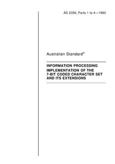 AS 2356 (PT 1 TO 4)-1980 AS 2356 (PT 1 TO 4)-1980