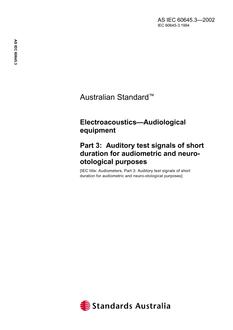 AS IEC 60645.3-2002 AS IEC 60645.3-2002