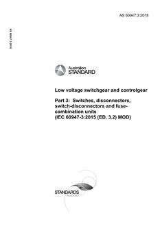 AS 60947.3:2018 AS 60947.3:2018