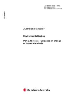 AS 60068.2.33-2003 AS 60068.2.33-2003