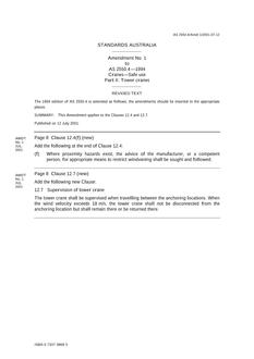 AS 2550.4-1994 AMDT 1 AS 2550.4-1994 AMDT 1