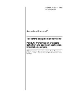 AS 60870.5.4-1998 AS 60870.5.4-1998