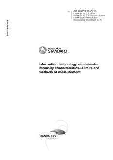 AS CISPR 24:2013 AS CISPR 24:2013