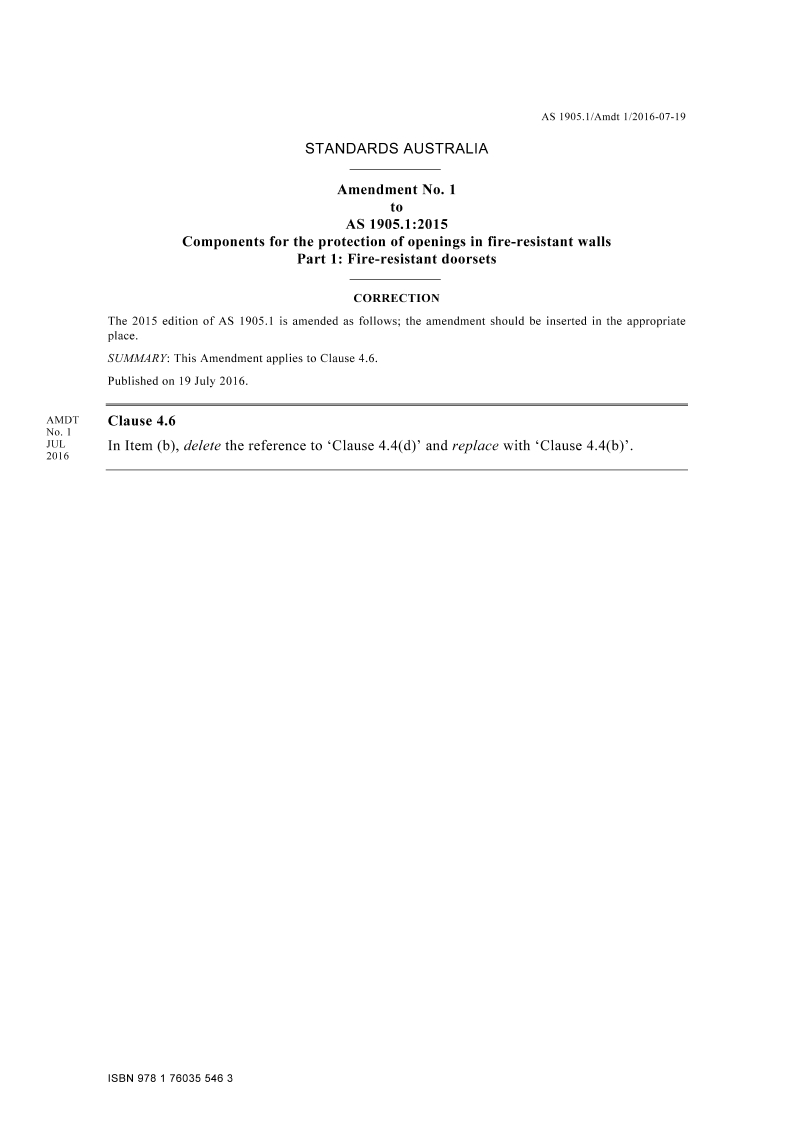 AS 1905.1:2015 Amd 1:2016 AS 1905.1:2015 Amd 1:2016