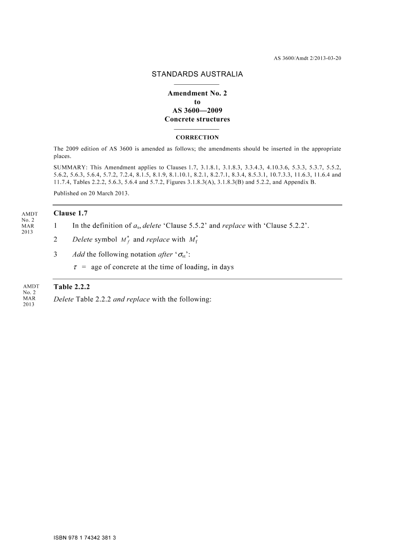 AS 3600-2009 AMDT 2 AS 3600-2009 AMDT 2