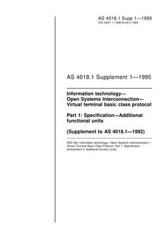AS 4018.1 SUPP 1-1995