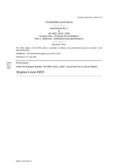 AS 4992.1(INT)-2003 AMDT 1 AS 4992.1(INT)-2003 AMDT 1