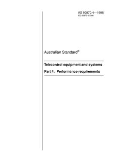 AS 60870.4-1998 AS 60870.4-1998