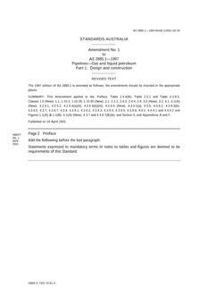 AS 2885.1-1997 AMDT 1 AS 2885.1-1997 AMDT 1