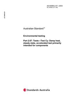 AS 60068.2.67-2003 AS 60068.2.67-2003