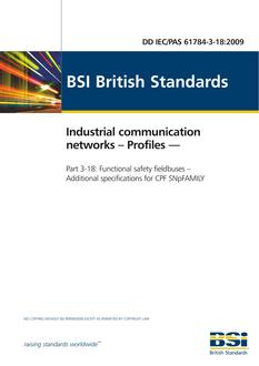 BS DD IEC/PAS 61784-3-18:2009