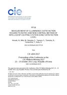 MEASUREMENT OF ILLUMINANCE SATISFACTION REGARD TO DUTIES AND NEW CONTROL METHOD OF INTELLIGENT LIGHTING SYSTEM USING SATISFACTION LEVEL (PP18, 589-596) MEASUREMENT OF ILLUMINANCE SATISFACTION REGARD TO DUTIES AND NEW CONTROL METHOD OF INTELLIGENT LIGHTING SYSTEM USING SATISFACTION LEVEL (PP18, 589-596)